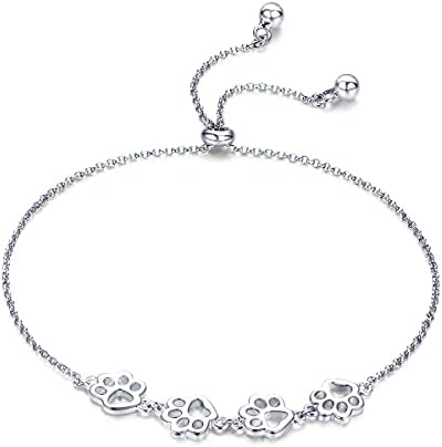 Sterling Sølv Poteaftryk Armbånd – Justerbart Fit