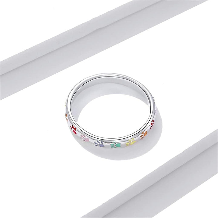 Sterling Sølv Ring med Pote Design
