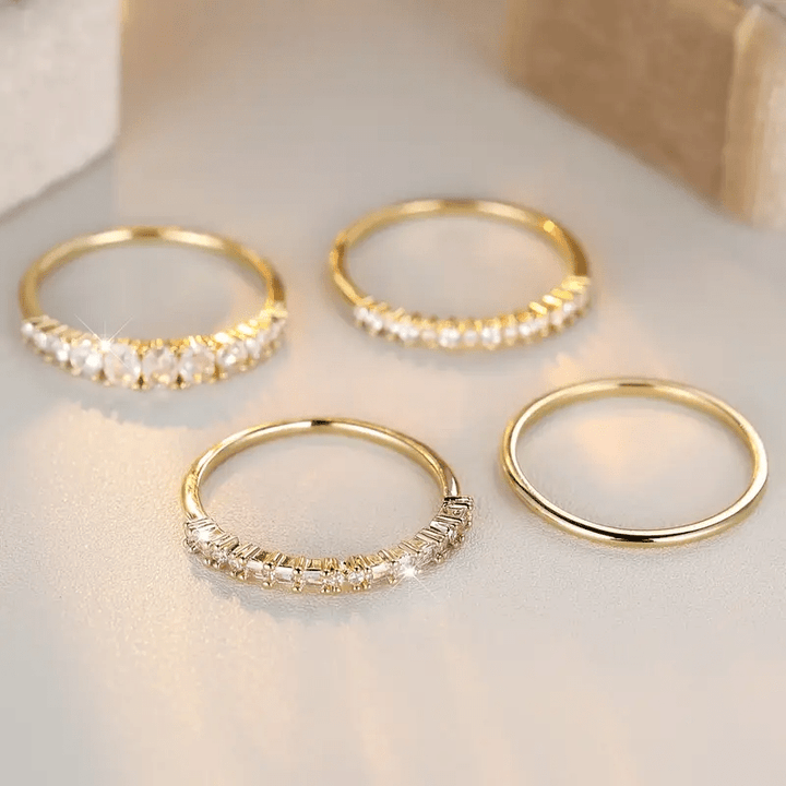 14k Gyldne Zirconia Stablekravringer