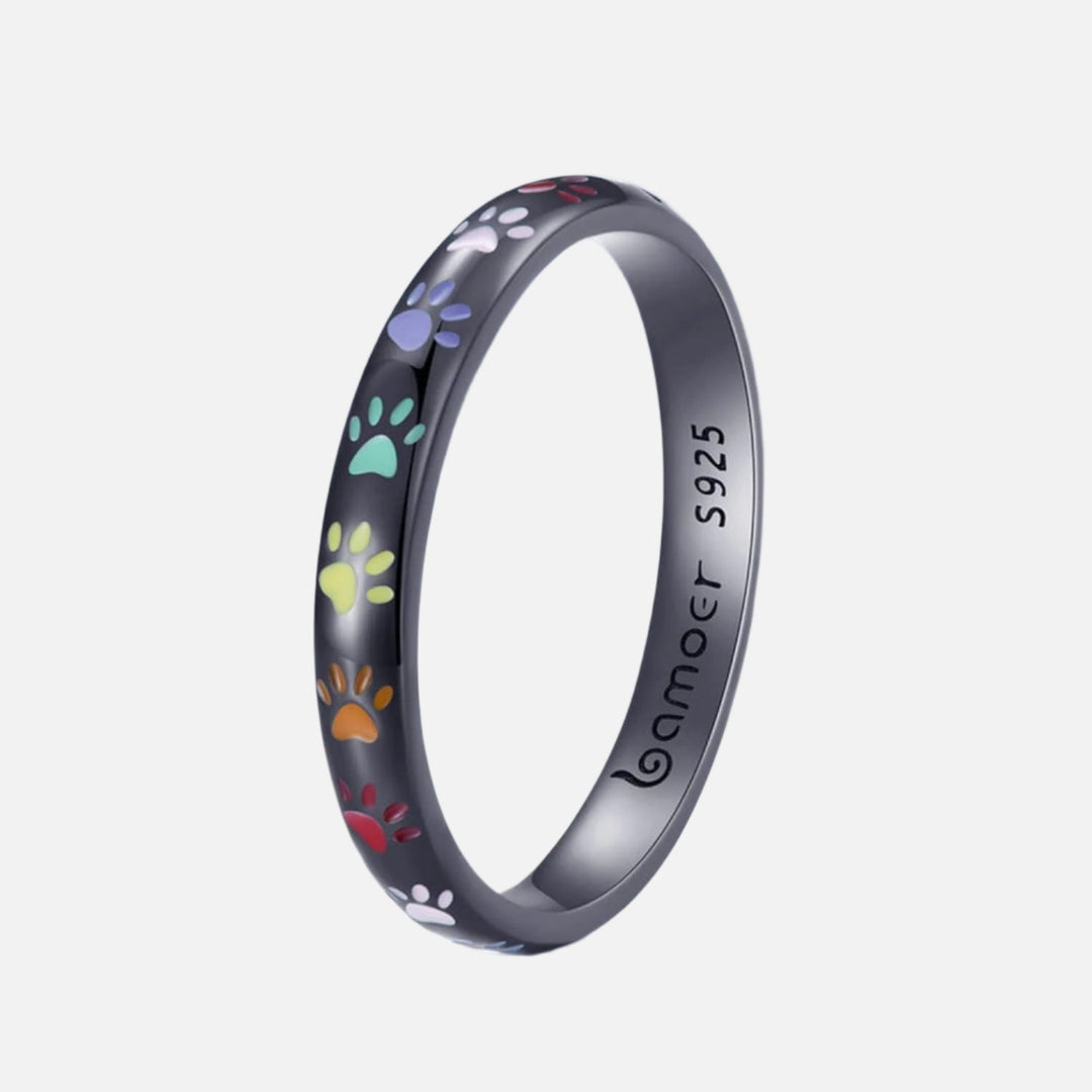 Sterling Sølv Ring med Pote Design