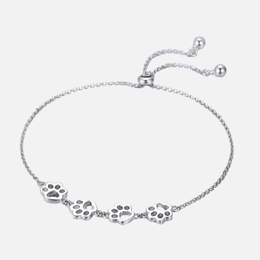 Sterling Sølv Poteaftryk Armbånd – Justerbart Fit