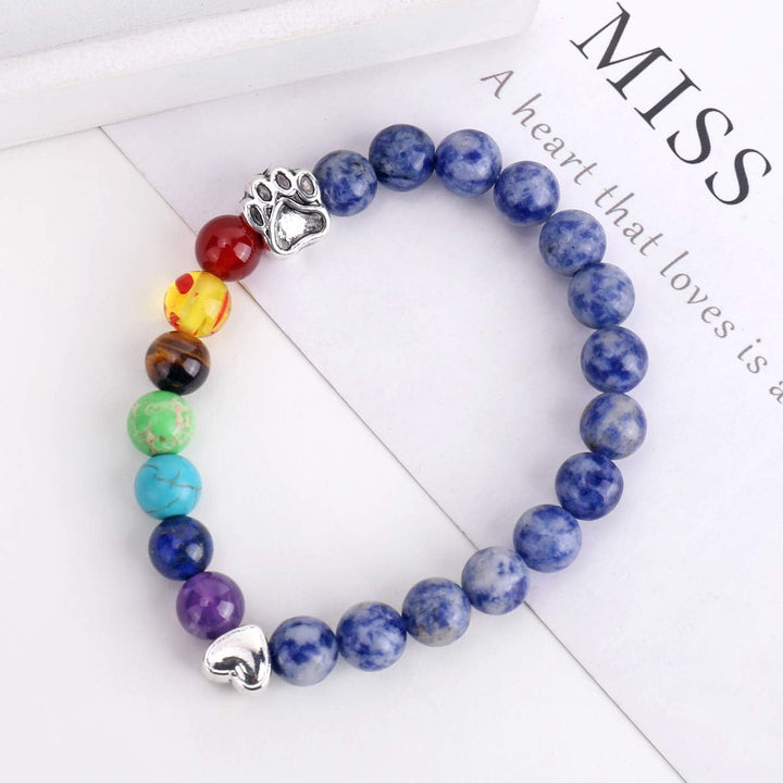 Regnbuebro Broderingsmindebracelet – 7 Chakra Perlekugle Gave til Tab af Haust