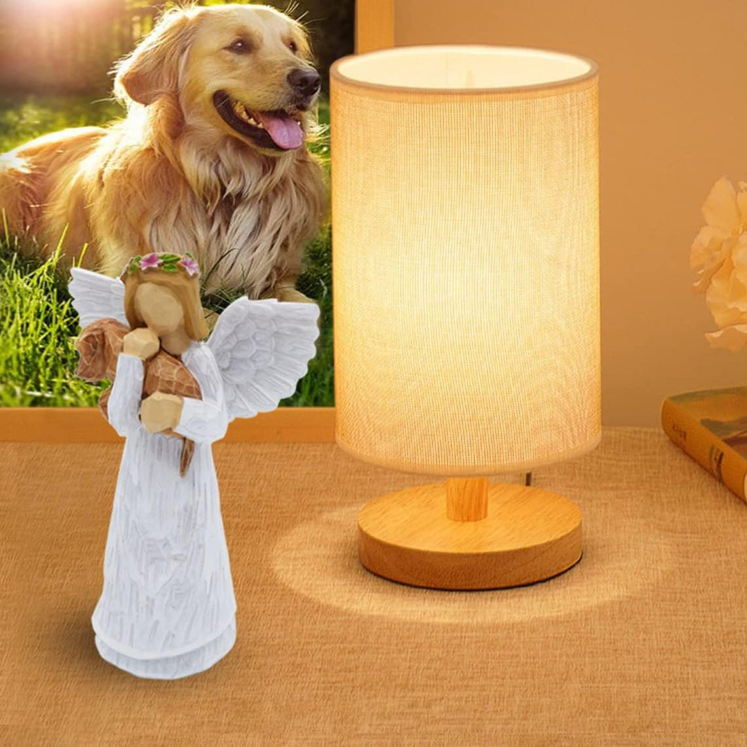 Hundeminde Gave Sæt med Venskabsengel Figur & Regnbuebro Chakra Armbånd