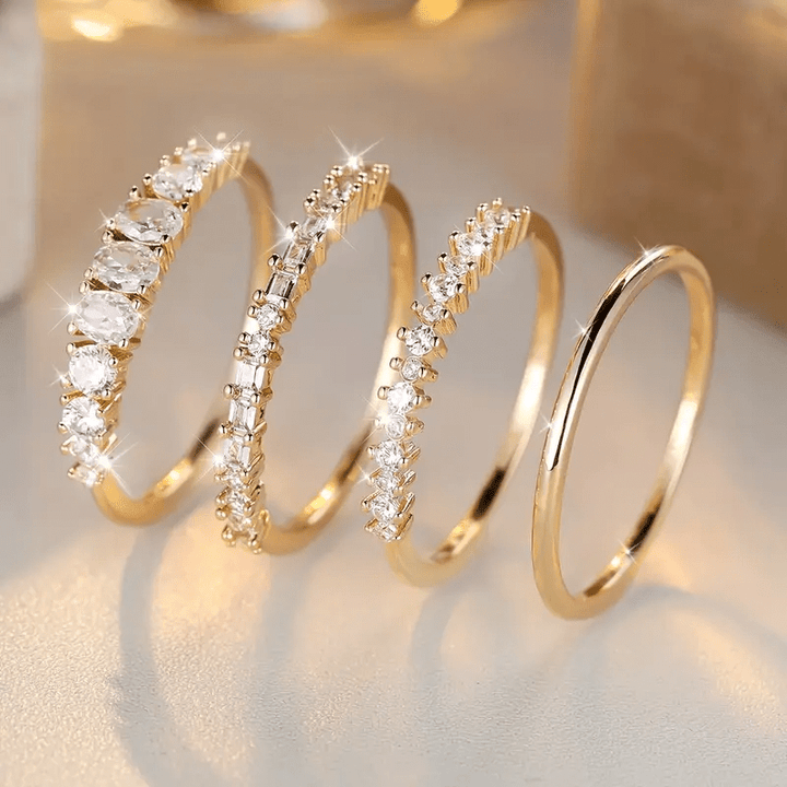 14k Gyldne Zirconia Stablekravringer