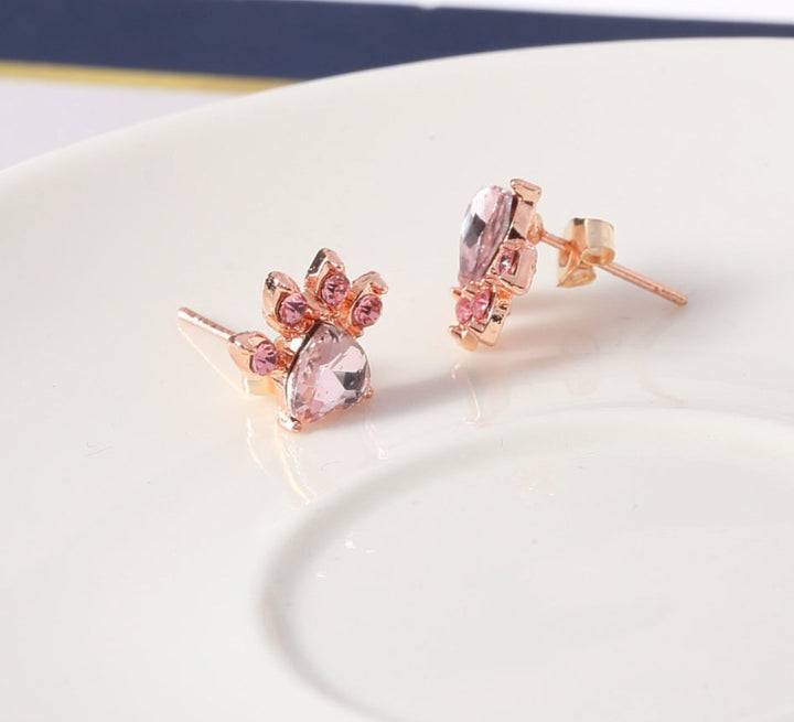 Rosegull Pote Smykkesæt – 4 Dele med Zirconia Hjerte (Ring, Halskæde,Øreringe, Armbånd)