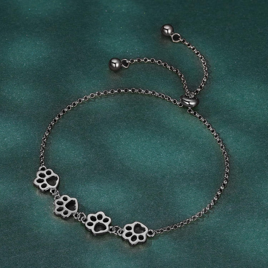 Sterling Sølv Poteaftryk Armbånd – Justerbart Fit