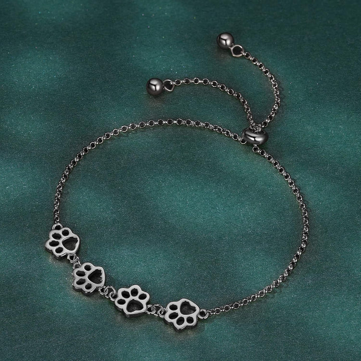 Sterling Sølv Poteaftryk Armbånd – Justerbart Fit