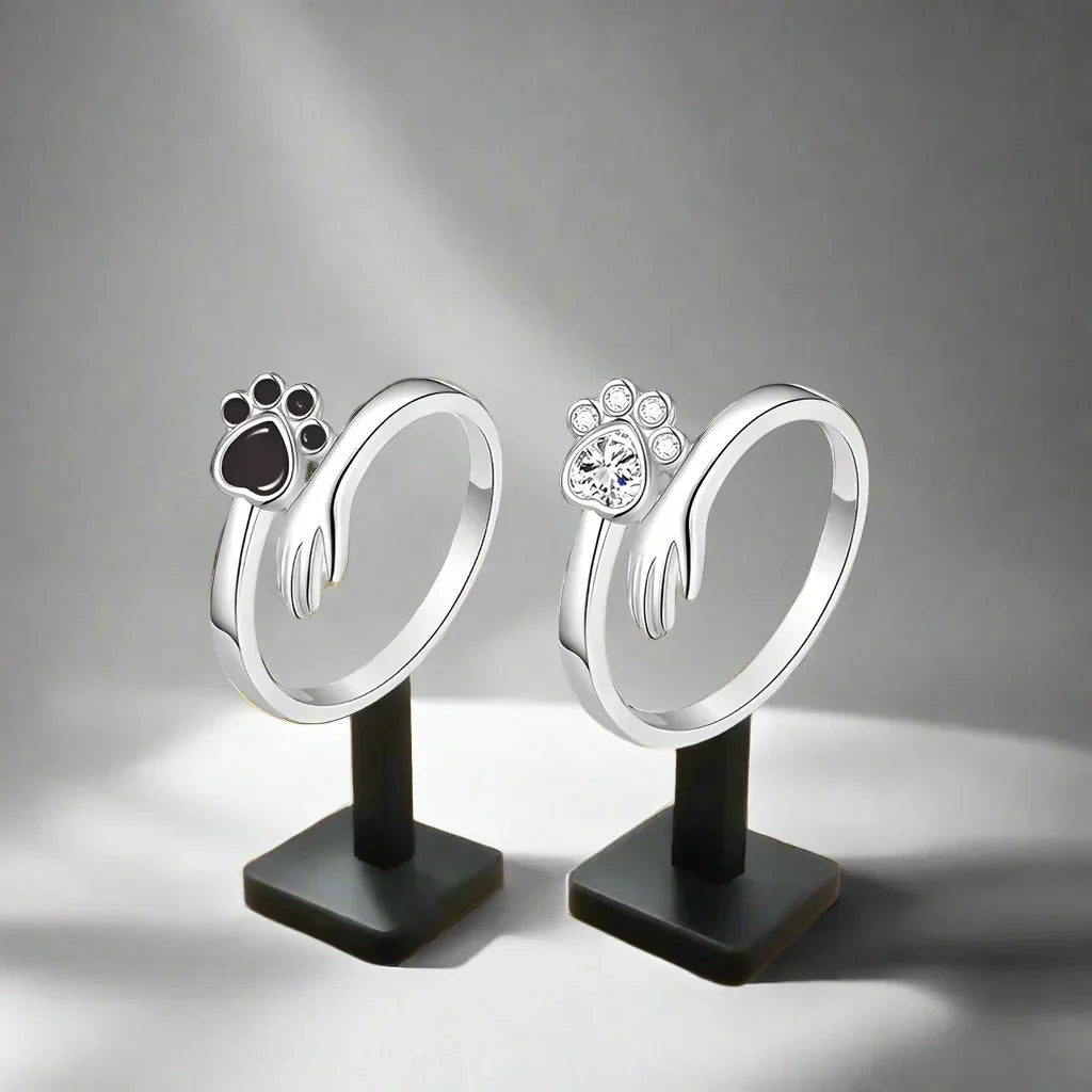 925 Sterling Sølvlring Justerbar – Hånd- og Poteaftryk Design