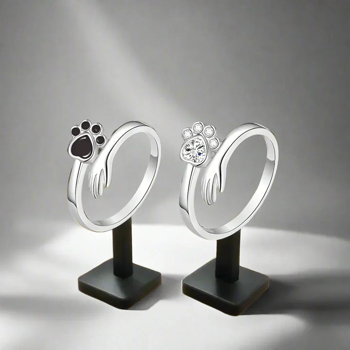 925 Sterling Sølvlring Justerbar – Hånd- og Poteaftryk Design
