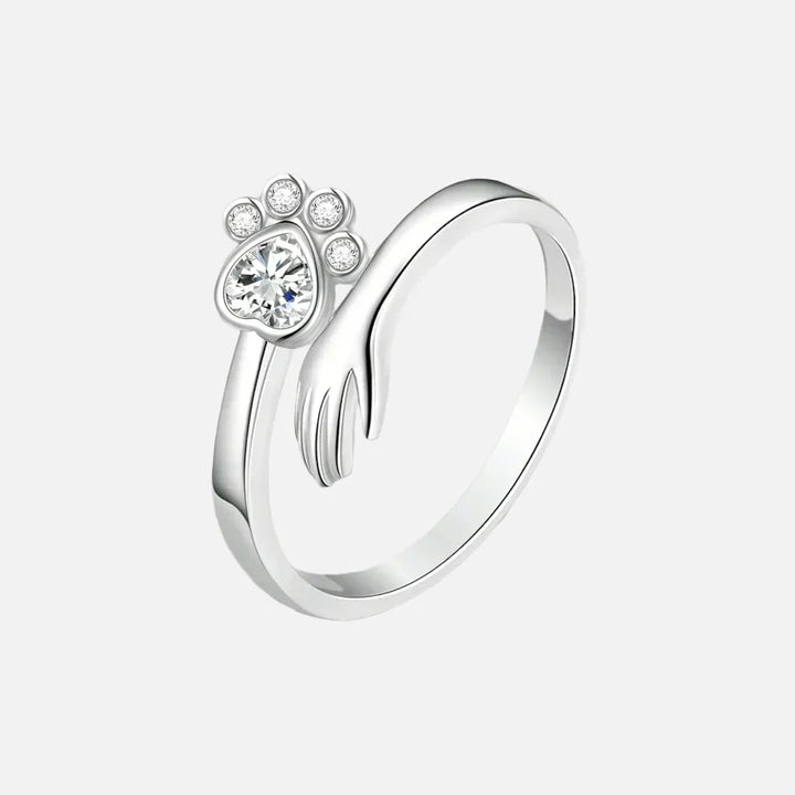 925 Sterling Sølvlring Justerbar – Hånd- og Poteaftryk Design