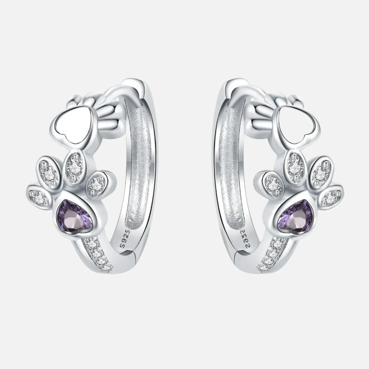 Pote Huggie-øreringe i 925 Sterling Sølv – Med Zirkonia og Hjerte-Charme