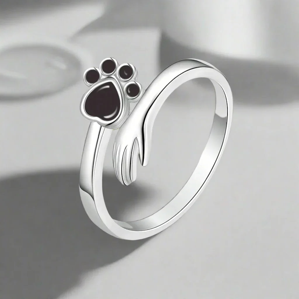 925 Sterling Sølvlring Justerbar – Hånd- og Poteaftryk Design