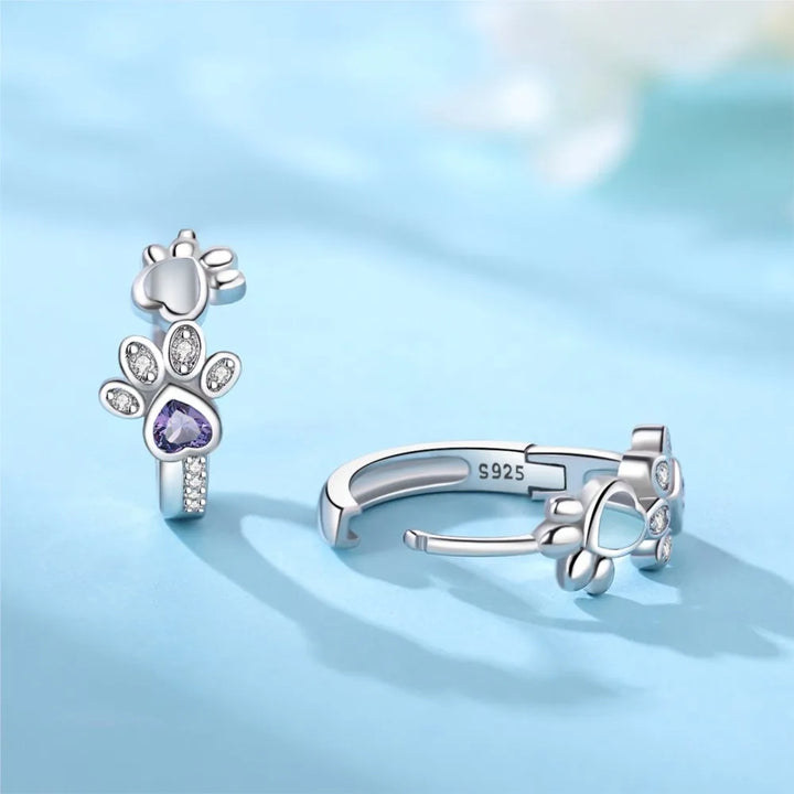 Pote Huggie-øreringe i 925 Sterling Sølv – Med Zirkonia og Hjerte-Charme
