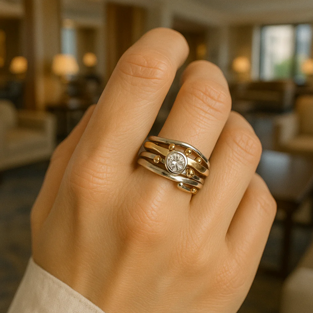 Royal - Vintage Guld Inlagt Zirconia Ring