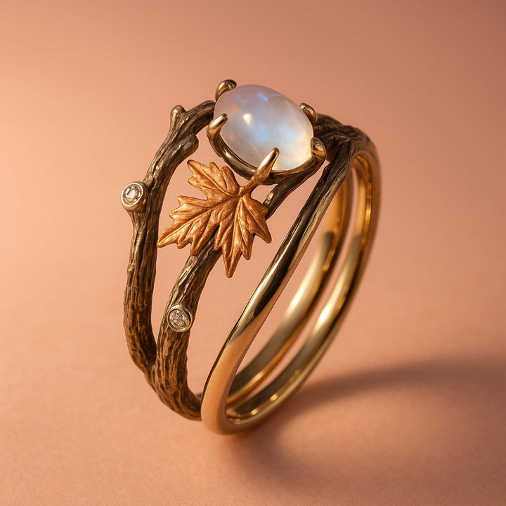 Natur-månesten-ring