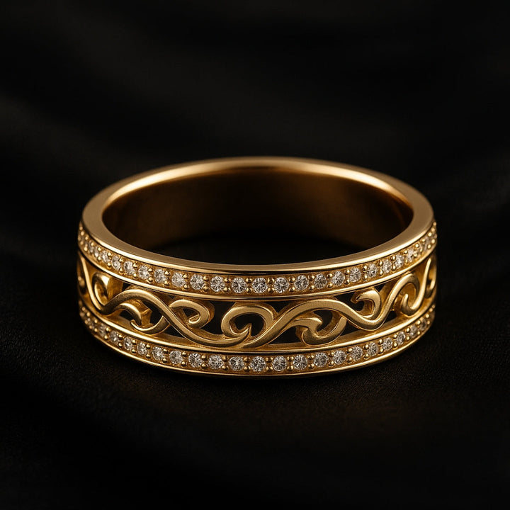 Lysende hul guldring
