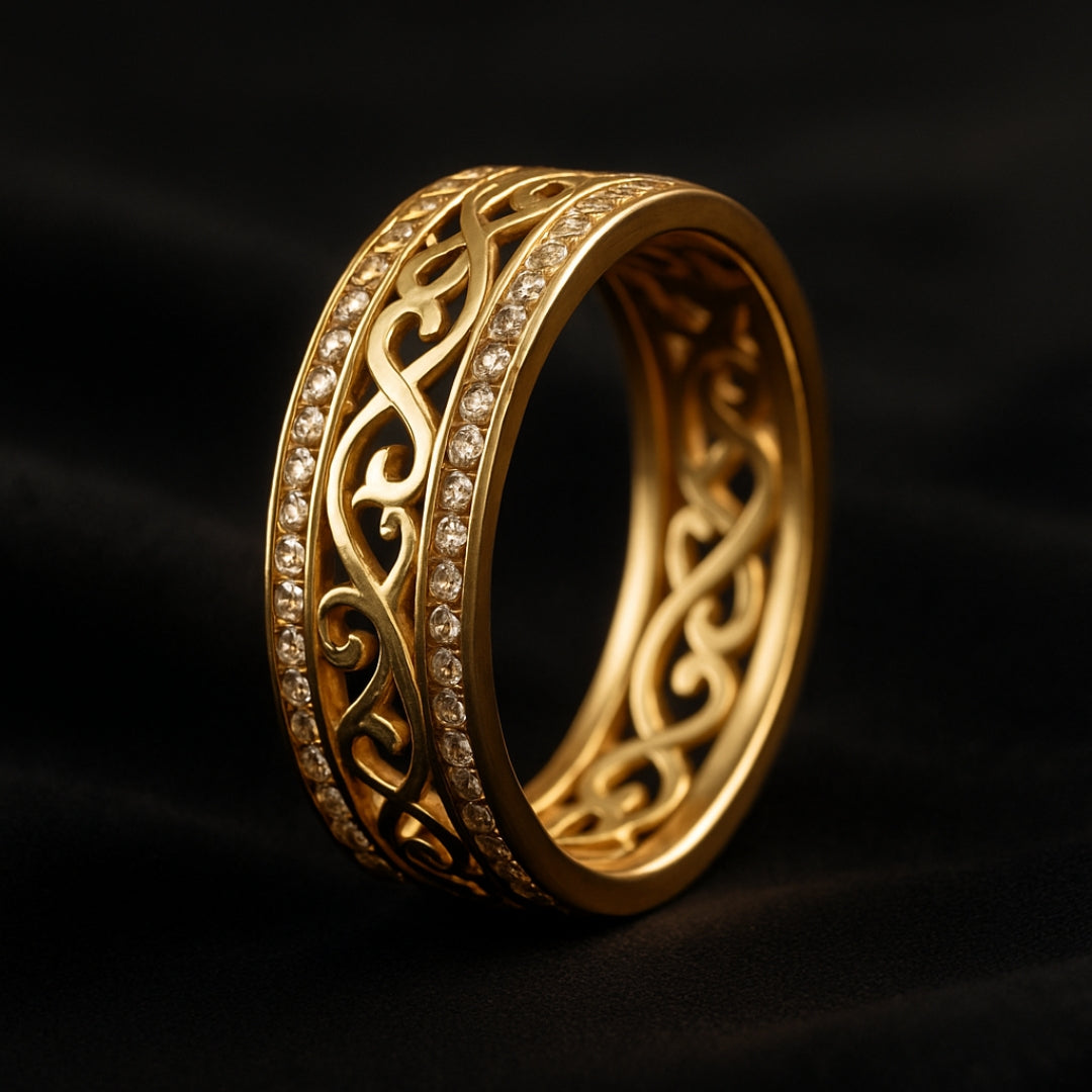 Lysende hul guldring