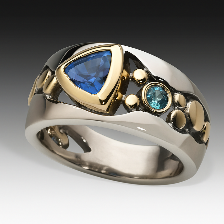 Vintage Blå Zirkonia Boho Ringe