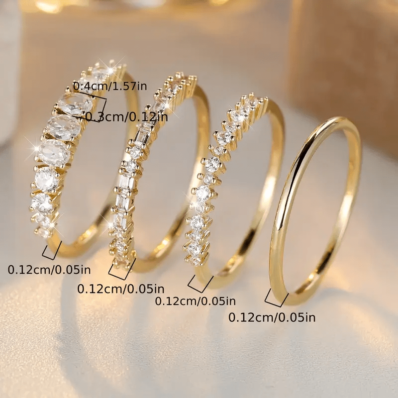 14k Gyldne Zirconia Stablekravringer