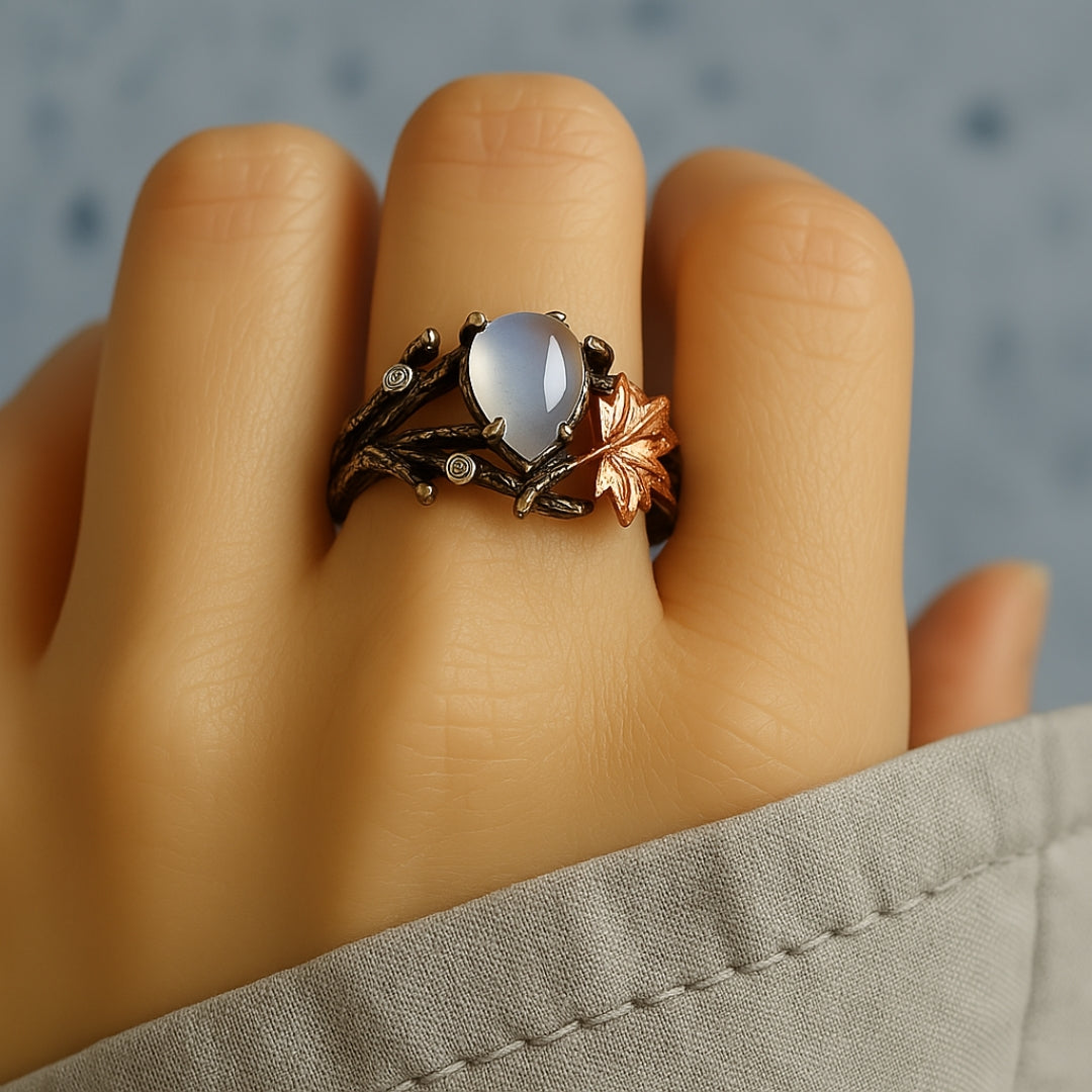 Natur-månesten-ring