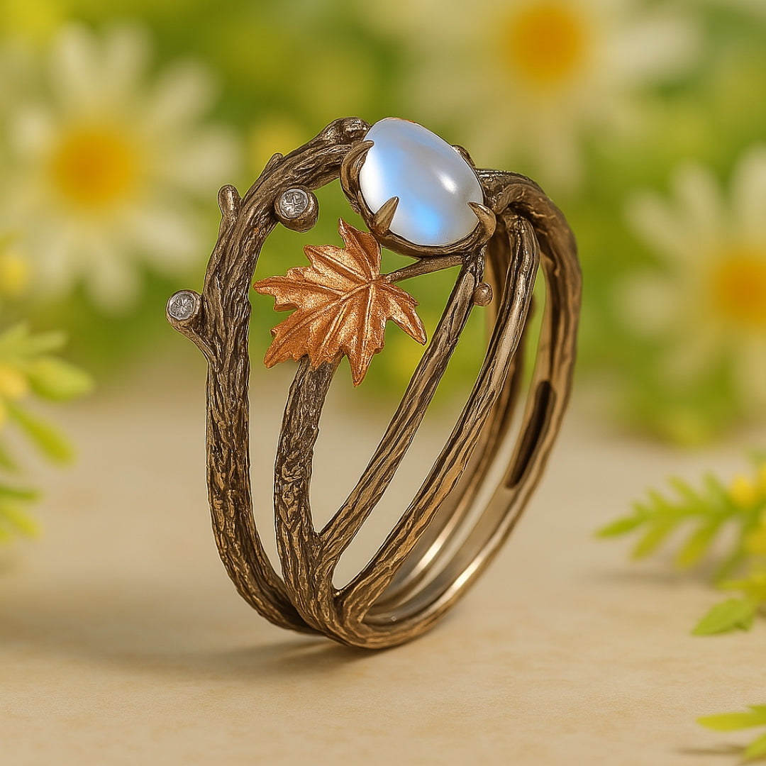 Natur-månesten-ring