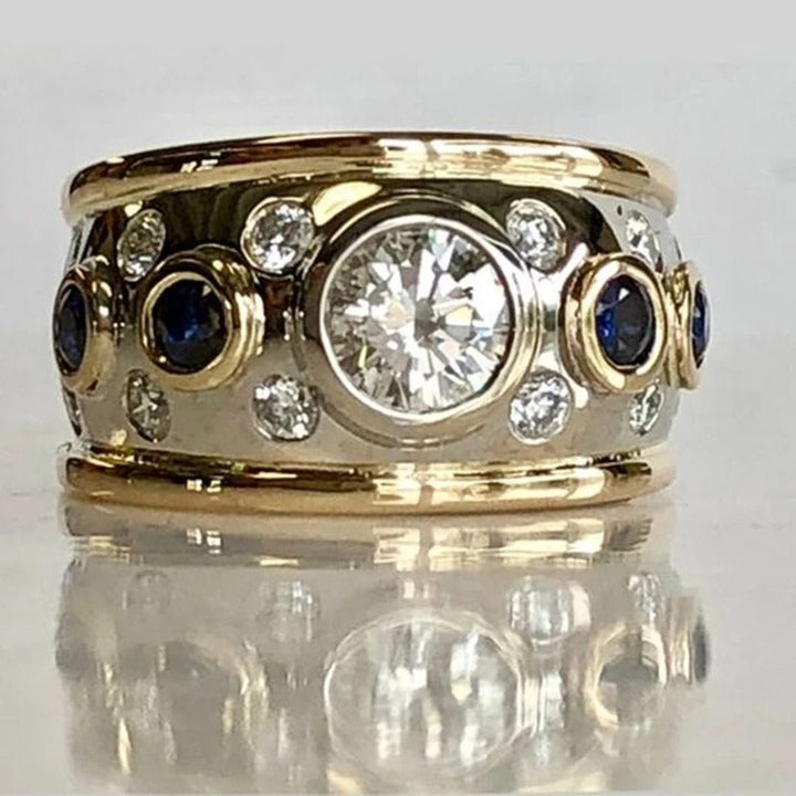 Vintage 18k Guld Ring med Zirkonia