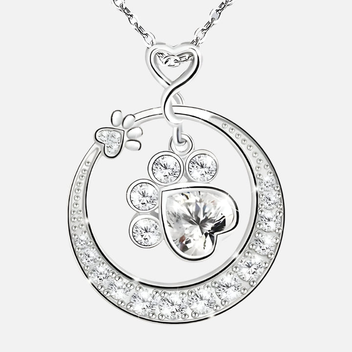Sødt poteaftryk-halskæde i 925 sterling sølv med cubic zirconia