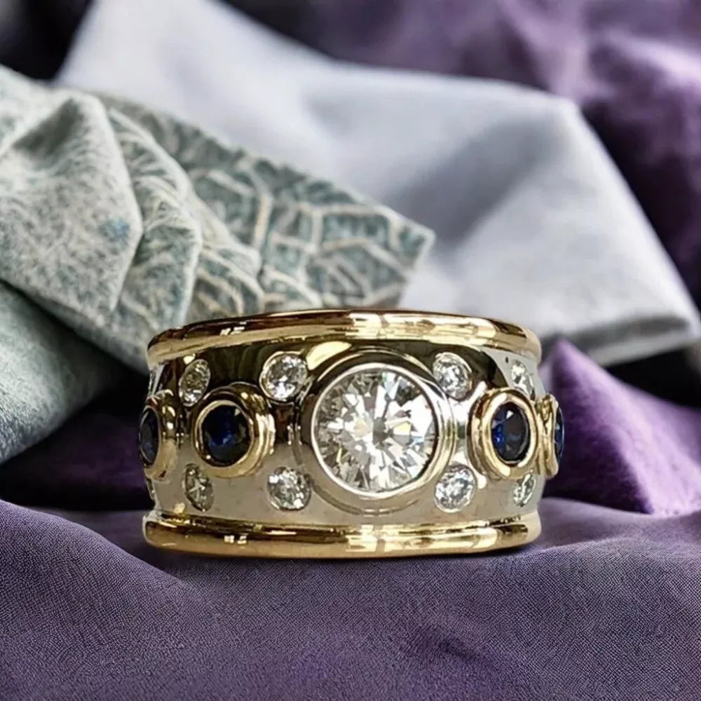 Vintage 18k Guld Ring med Zirkonia